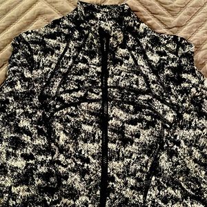 LULULEMON ATHLETICA front zip jacket, black and white jacket, size 8, worn once